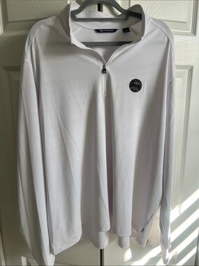 Cutter & Buck Men’s White Zip-Up Golf Pullover